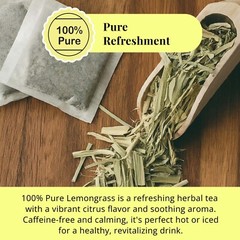 75 Lemongrass Tea Bags, All Natural Relaxing lemongrass Herbal Tea, Diuretic Tea