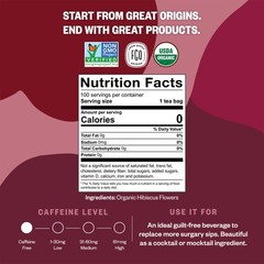 Organic Hibiscus Tea, 100 Count, EcoConscious Tea Bags, Caffeine Free, Packag…