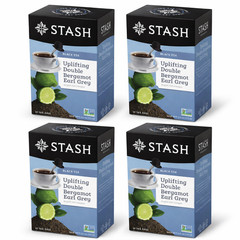 4 Pack – Stash Tea Black Tea – Double Bergamot Earl Grey Tea Bags – 18 Count