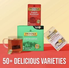 Twinings of London Irish Breakfast Black Tea Bags, 100 Count Box 12/10/2028
