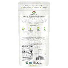 NOW Foods Give A Tea Certified Organic Matcha Green Tea Powder NET WT 3 OZ (85g)