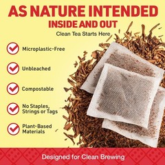 Caffeine Free Organic Rooibos Tea Bags 80 Naturally Sweet Herbal Low Tannin