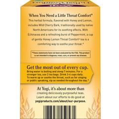 Yogi Tea – Honey Lemon Throat Comfort (4 Pack) Caffeine Free 64 Organic Tea Bags