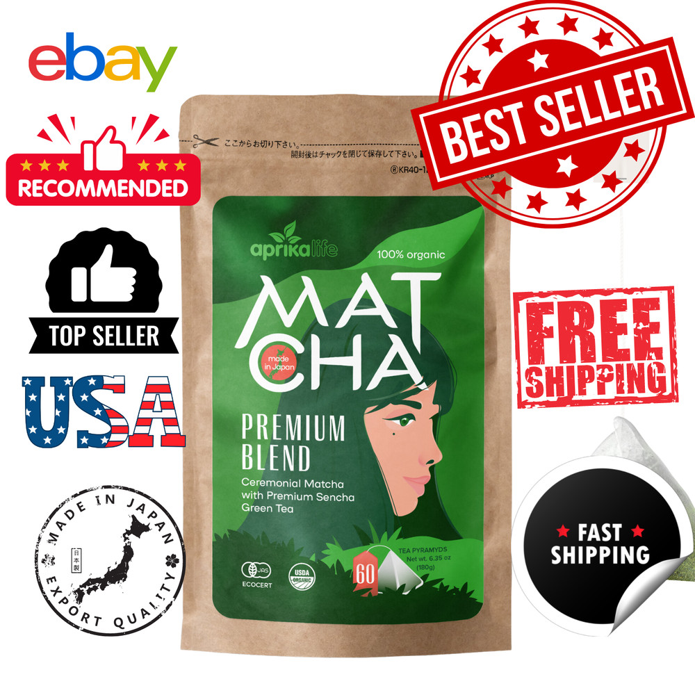 Matcha Green Tea, 60 bags, 100% Pure Japanese Tea, USA seller, 0 sugar