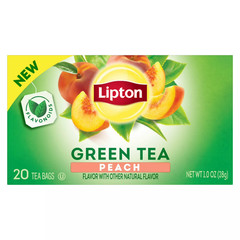 Lipton Peach Green Tea Bags, 20 Count