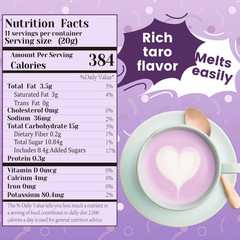 8oz Taro Powder Mix Instant Purple Taro Drink Dessert Mix