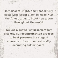 Organic Decaf Black Tea Bags 20 Count Naturally Brisk Flavor Great for Brewing