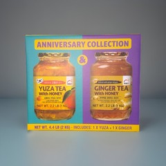 HAIO Ginger Tea with Honey & Yuza Citron Tea with Honey (Combo Pack), 2.2 Pounds