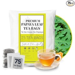 75 Papaya Leaf Tea Bags, Papaya Leaves, Herbal Papaya Tea, Te de Hojas de Papaya