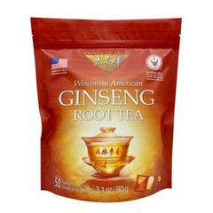 Prince of Peace 100% American Wisconsin Ginseng Root Tea, 50 Tea Bags