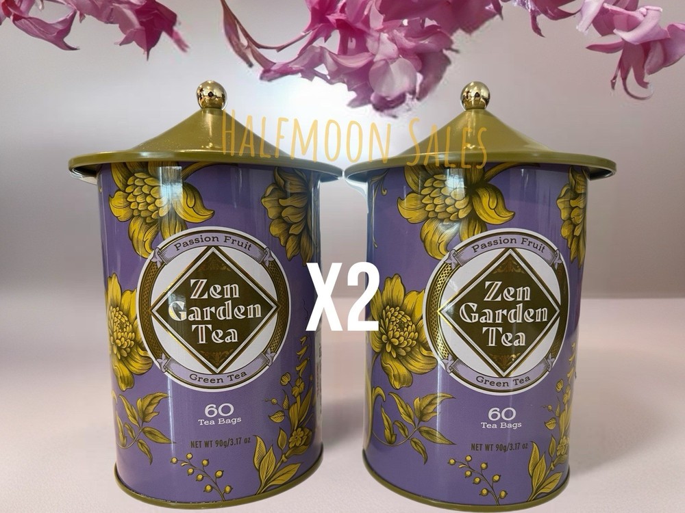 Zen Garden Passion Fruit Green Tea Gift Set X2 – 60 Bags Each Tin