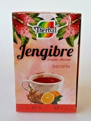 TE DE JENGIBRE GINGER TEA BLEND WITH 25 BAGS Therbal Brand Made in Mexico