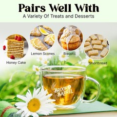 Brook & Barrel USDA Organic Chamomile Loose Leaf Tea 1.6 lbs Premium Glass Jar