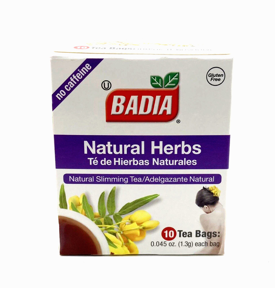 Badia Natural Herbal Tea Blend Caffeine Free 10 Tea Bags Box of 10 Bags