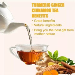 60-300 Turmeric,Ginger,Cinnamon Tea Bags,100% Natural,No Additives,Caffeine Free