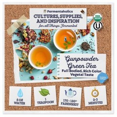 Fermentaholics USDA Certified Organic Loose Leaf Gunpowder Green Tea – 4 oz