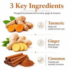 30 Premium Turmeric Ginger Cinnamon Tea Bags, 100% Natural Ingredients Herbal Te