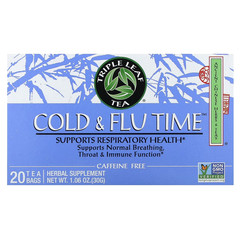 Triple Leaf Tea COLD & FLU TIME Caffeine Free 20 Tea Bags 1.06oz box