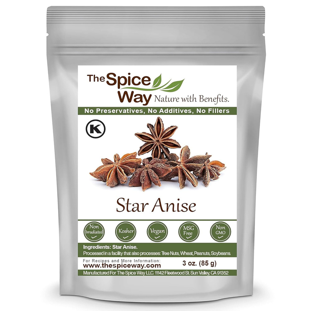 The Spice Way Star Anise – Whole Star Anise (3 Oz) Great for Baking and Tea