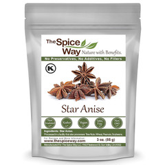 The Spice Way Star Anise – Whole Star Anise (3 Oz) Great for Baking and Tea