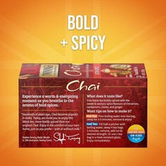 Rich Ultra Spice Chai – 20 Count Kosher Teabags, Sweet & Invigorating Taste