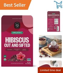 Organic Hibiscus Flowers 16oz Bulk Loose Leaves for Tea Baking Skin Care