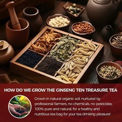 30 Count Premium Ginseng Five Treasures Kidney Tea Bags ten treasure Herbal …