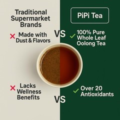 PiPi Organic Oolong Tea Bags – Whole Leaf, 20 Bags – Cortisol & Calming Tea