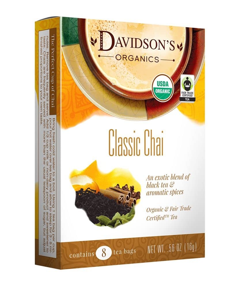 Organics, Classic Chai, 8-count Tea Bags, Pack of 12