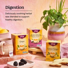 Yogi Tea – Ginger Tea (4 Pack) – Caffeine Free – 64 Organic Herbal Tea Bags