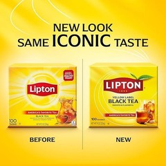 Lipton Black Tea Bags, Hot or Iced High Caffeine Tea, 100 Total Bags