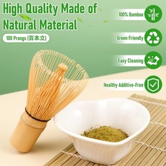 3Pcs Ceremonial Grade Matcha Whisk Set with Bamboo Matcha Whisk, Scoop & Spoo…