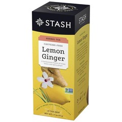 LEMON GINGER TEA 30 Bags Non-GMO Kosher STASH TEA Caffeine Free