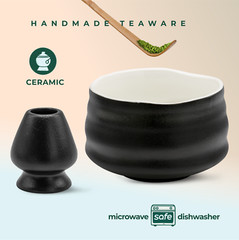 Complete Matcha Starter Set: Bowl, Holder, Whisk, Scoop, Sifter, Tea Cloth