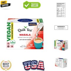 Instant Unsweetened Masala Chai Tea Latte – 10 Count, classic latte with aut…