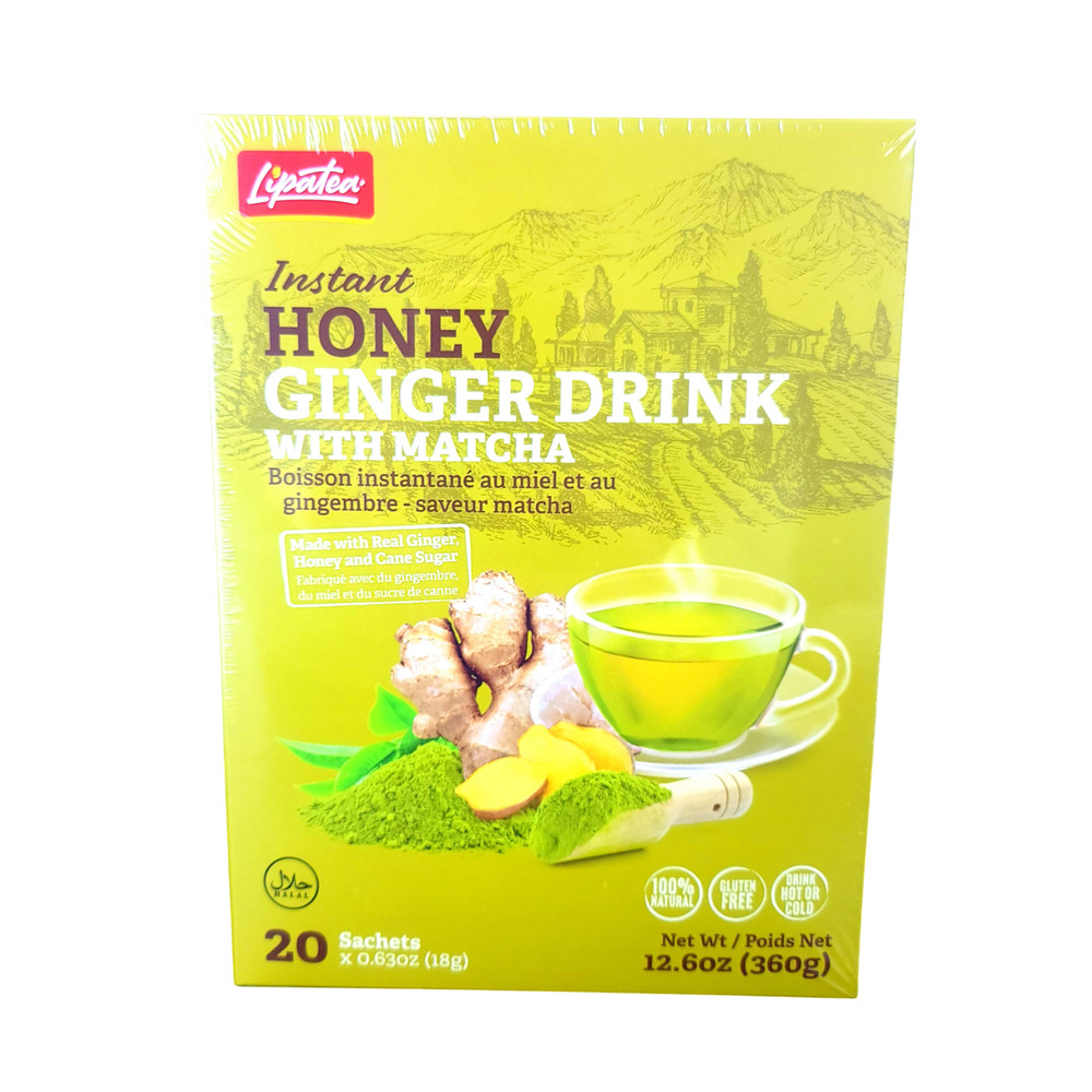 Instant Honey Ginger Drink With Matcha By Lipatea 20x Sachets (18g x 20) Net Wt