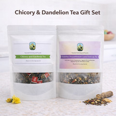 Chicory Dandelion Herbal Tea Gift Set 2 Pack 150g & 120g Natural Botanical Blend