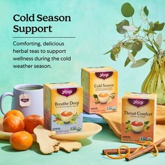 Yogi Tea – Honey Lemon Throat Comfort (4 Pack) Caffeine Free 64 Organic Tea Bags