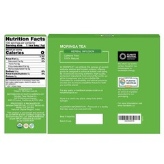 HANDPICK, Organic Moringa Tea Bags (100 Count), Pure Moringa Leaves | Authentic