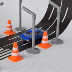 7x Model Traffic Cones Traffic Road Cones Construction Toys Model Traffic Signs