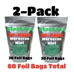 2 PACK MOROCCAN MINT TEA 30 Bags Non-GMO Kosher CAFFEINE FREE STASH