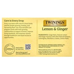 Herbal Tea, Lemon & Ginger, Caffeine Free, 50 Tea Bags, 2.65 oz (75 g)