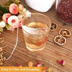 100PCS Disposable Tea Filter Bags Drawstring Loose Leaf Tea Infuser 1 Cup SizeX0
