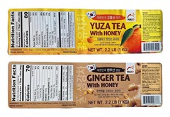 HAIO Ginger Tea with Honey & Yuza Citron Tea with Honey (Combo Pack), 2.2 Pounds