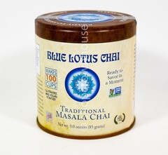 1 Blue Lotus Chai Tea Traditional Masala Makes 100 Cups 3oz canister 03/04/2027