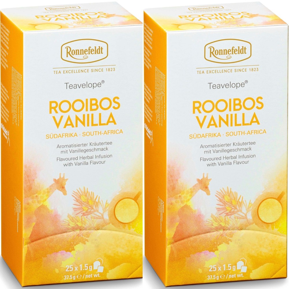 Ronnefeldt Rooibos Vanilla 50 Tea Bags 2 Boxes Caffeine Free