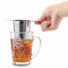 1/2 PCS Mesh Tea Infuser Stainless Metal Cup Strainer Loose Leaf Filter W/Lid