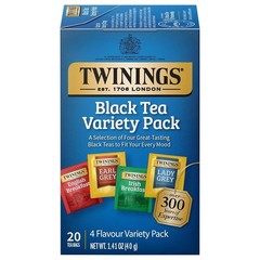 Gourmet Black Tea Bags Collection – 20 Count Selection of Classic Flavors