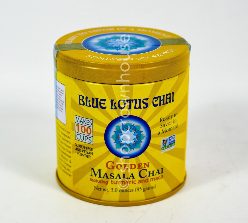1 Blue Lotus Chai Tea Golden Masala Chai Makes 100 Cups 3oz canister 12/24/2026