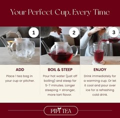 PiPi Tea Organic Hibiscus Tea Bags Caffeine Free Herbal Tea Rich in Antioxi